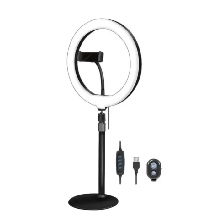 LogiLink Smartphone ring light tripod with remote shutter height adjust. Ø 25 cm
