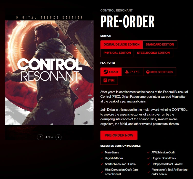 [preorder] Control Resonant on Steam (Digital Deluxe Edition)