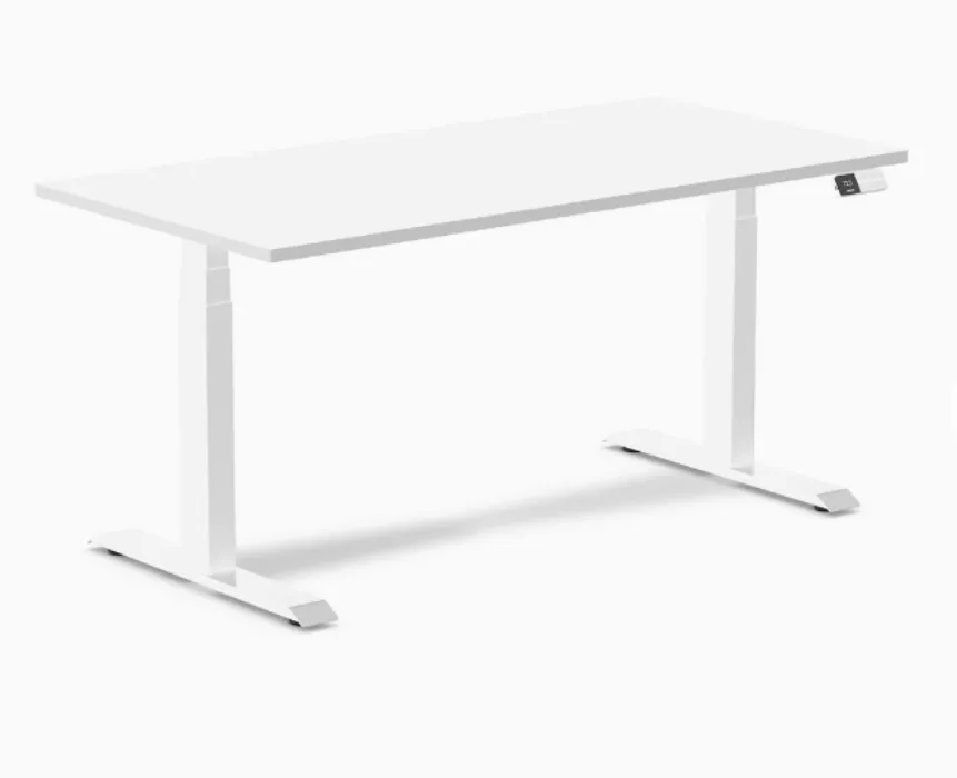 Desky Dual Melamine Sit Stand Desk | White / 1500x750mm / White