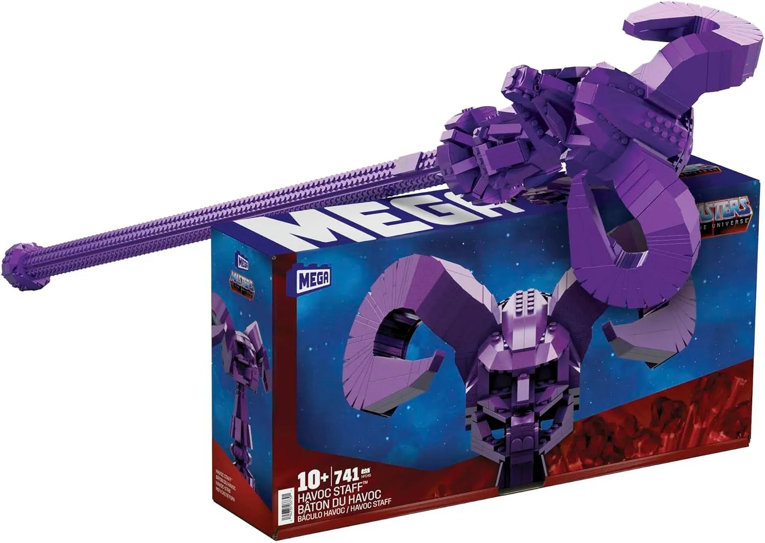 MEGA Masters of the Universe Havoc Staff MOTU Adult Fan Collector Toy Building Set, 40.5 inches long, 741 pieces, for boys and girls, ages 10+ - - 