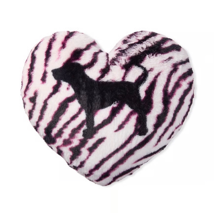 PINK Dog Heart Throw Pillow
