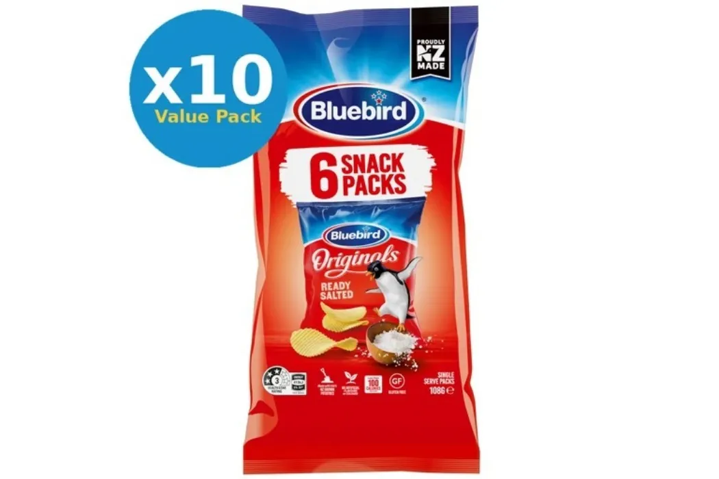 Bluebird Ready Salted Multipack 108g (Carton of 10)