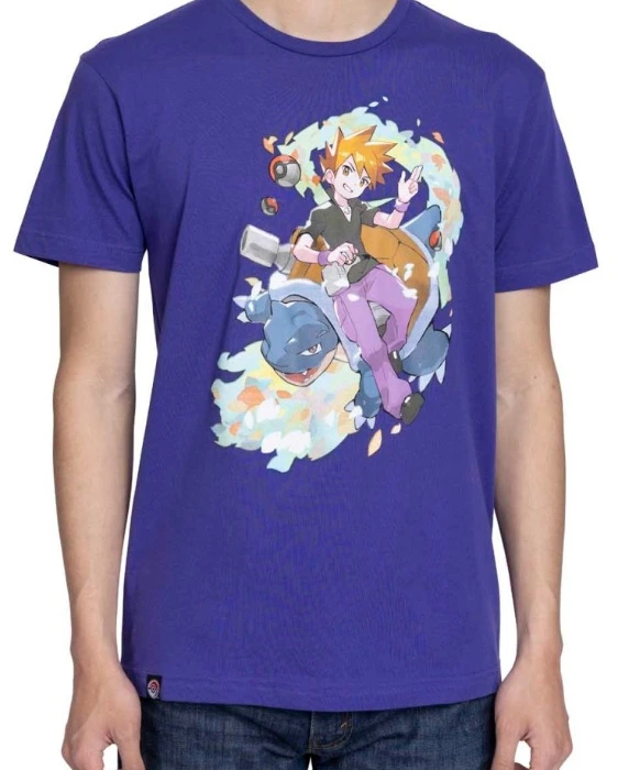 Blue Pokémon Trainers Purple Relaxed Fit Crew Neck T-Shirt - Adult