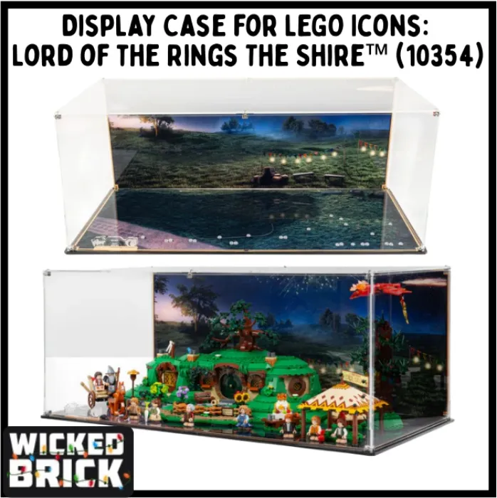 Display Case for LEGO® Icons: Lord of the Rings The Shire™ (10354) | Premium Printed Display