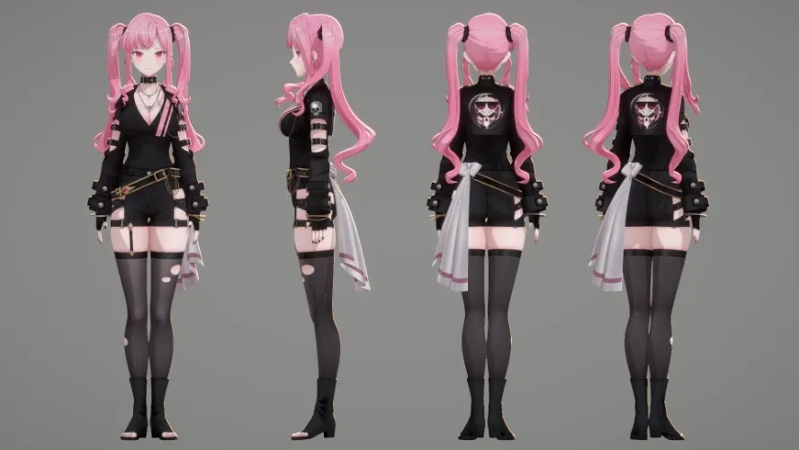 Mori Calliope - Gold Unbalance Cosplay + Wig