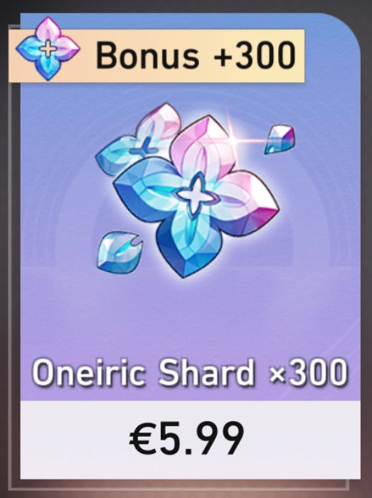 Honkai Star Rail - Oneiric Shard x300 (Bonus +300)