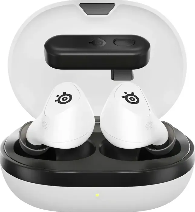 SteelSeries - Arctis GameBuds True Wireless Noise Cancelling Gaming Earbuds for PS5, PS4, PC, Switch - White