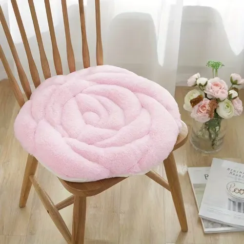 Rose Plush Chair Cushion