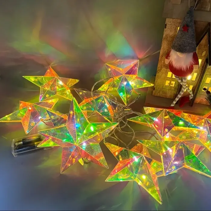 Multicolor Changing Star-Shaped String Lights