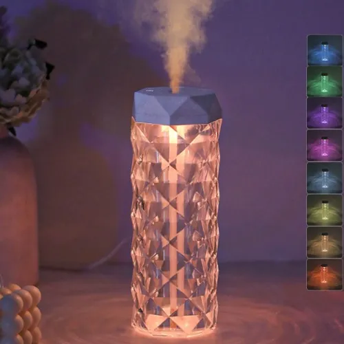 Usb-Powered Acrylic Crystal Humidifier Desk Lamp