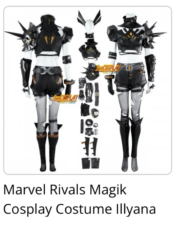 Marvel Rivals Magik Cosplay Costume Illyana Rasputin Black Leather Suit
