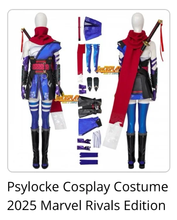 Psylocke Cosplay Costume 2025 Marvel Rivals Edition Creativity Suit
