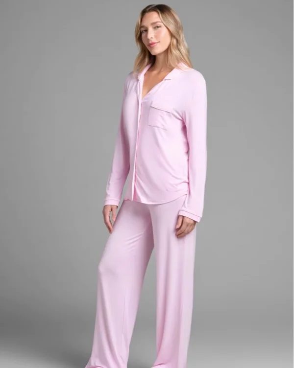 Luna Lounge Long Sleeve Pant PJ Set | Polka Dot / M