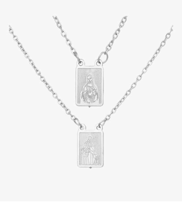 Catholic Scapular Necklace - Holy Carmel Stainless Steel Mary Jewelry, Escapularios Catolicos, Religious Gifts for Women Men : Amazon.com.au: Clothing, Shoes & Accessories