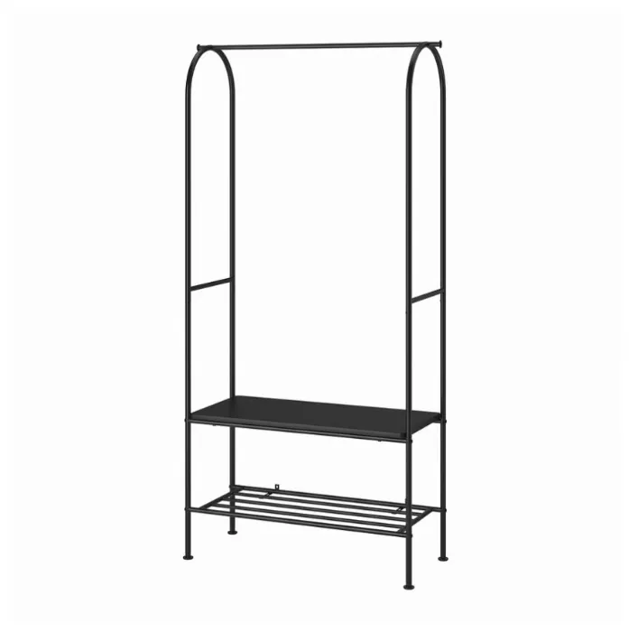 GRÅFJÄLLET Clothes rack with shoe storage - anthracite 90x36x175 cm