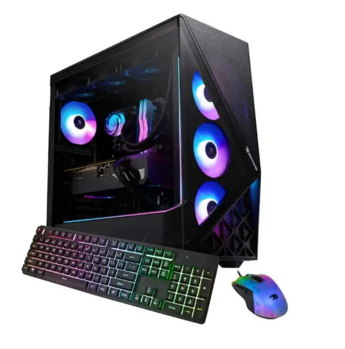 iBUYPOWER - Slate Gaming Desktop PC - AMD Ryzen 7 9800X3D, AMD Radeon RX 9070XT 16GB, 32GB DDR5 RGB,2TB NVMe SSD - Black