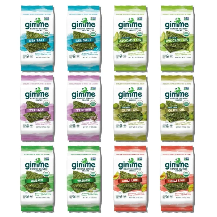 Gimme Seaweed Organic Roasted Seaweed Snack, Variety, 5g, .17oz, 12 Count