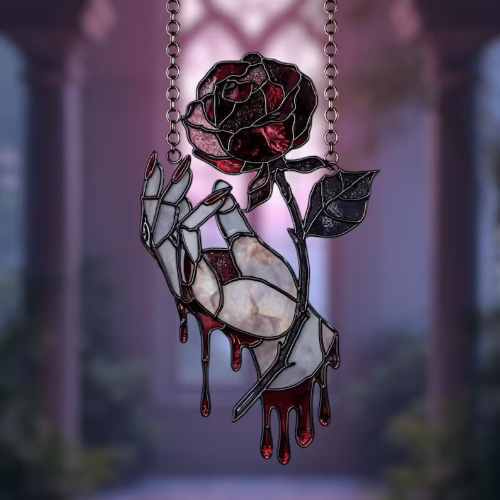 Blood Rose Sun Catcher 
