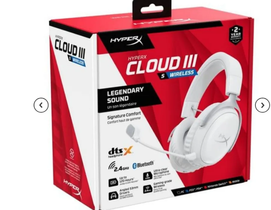 HP HyperX Cloud III S Wireless White Gaming Headset [AX6G1AA]