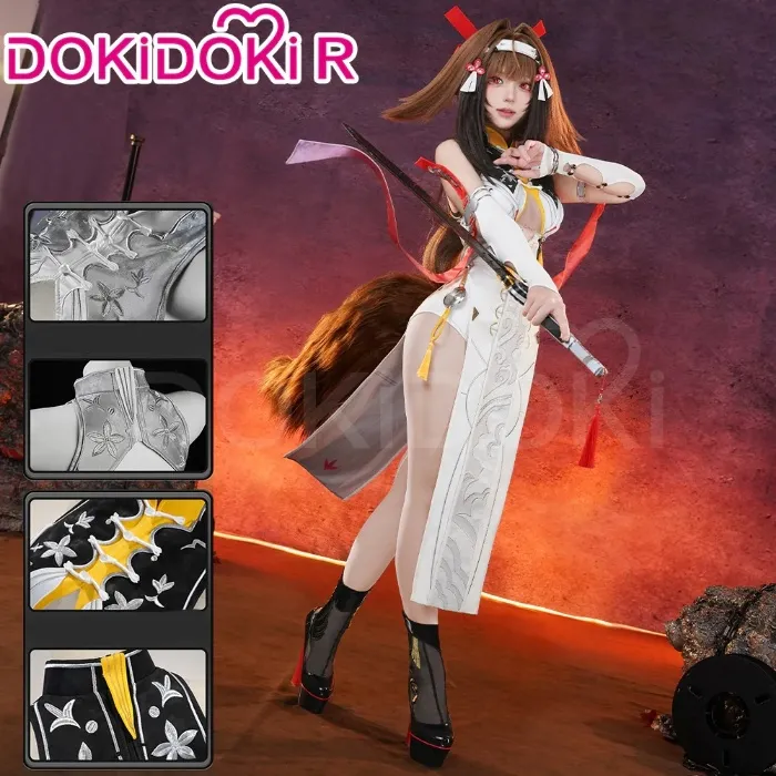 【Size S-2XL】DokiDoki Game Zenless Zone Zero Cosplay Ye Shunguang Form 1 / Form 2 Costume Ye Shun Guang ZZZ | Form 1 Ver. / 【Costume+Ears+Tail】-L-Order Processing Time Refer to Description Page