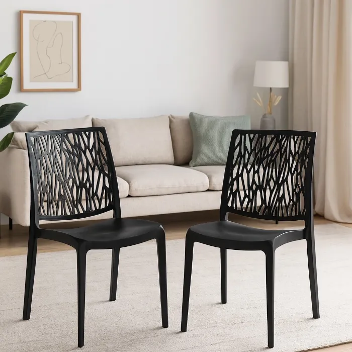 Set of TWO Matching Majestic Black Chairs