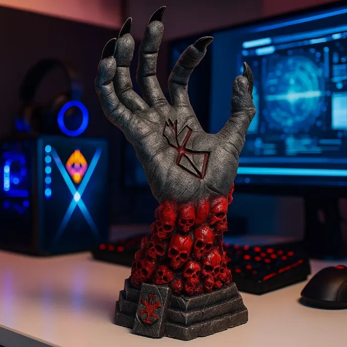 Berserk Gothic Style Hand Game Controller Headphones Stand Figure