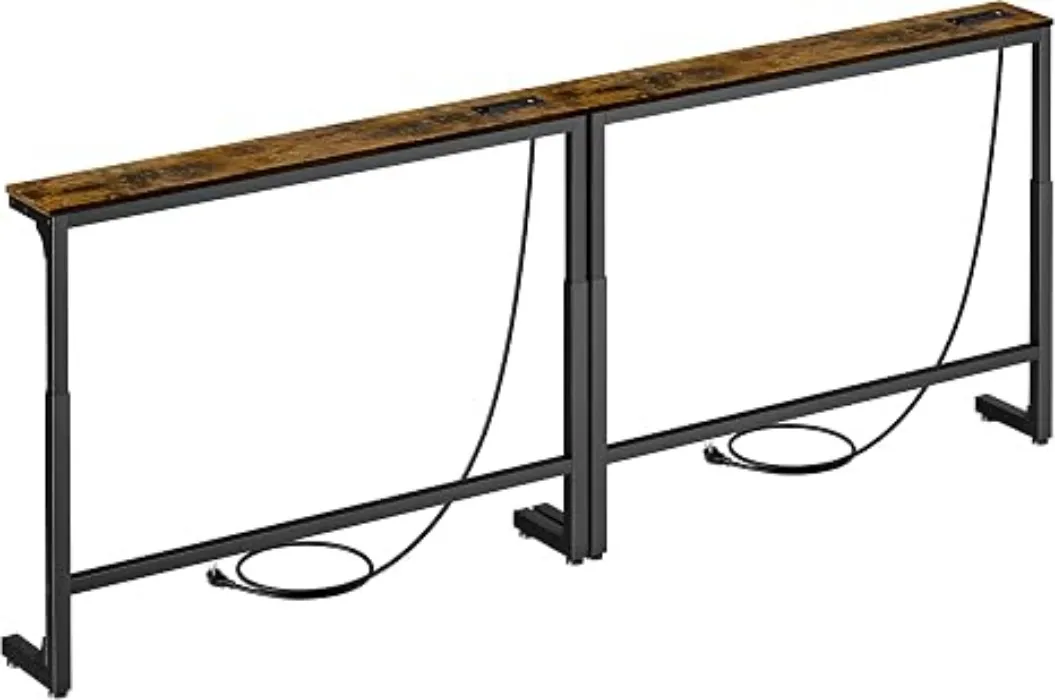 2-Pack Narrow Console Table With Charging Station