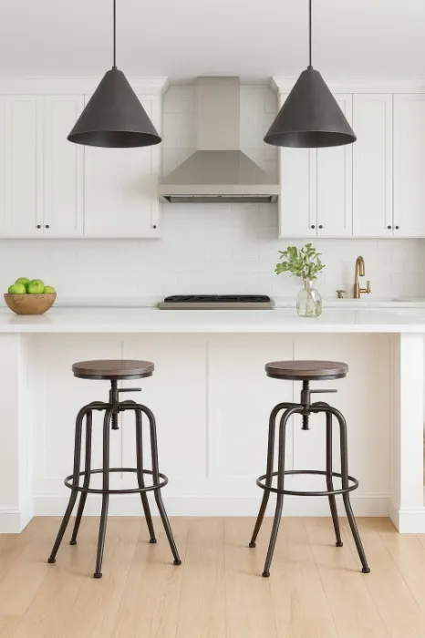 Set of TWO Bar Stools Swivel Adjustable Metal Chair Rustic Wood Design