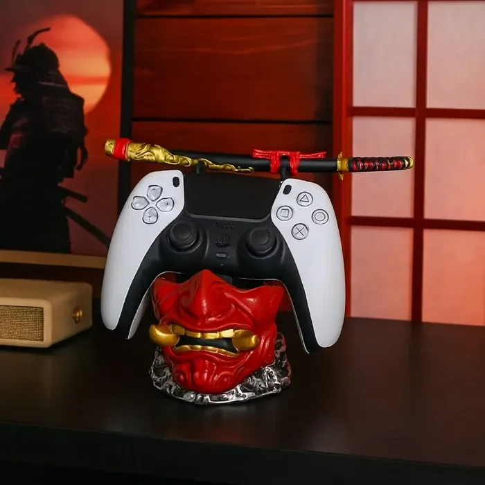 Japanese Warrior Style Katana Game Controller Headphones Stand Figure