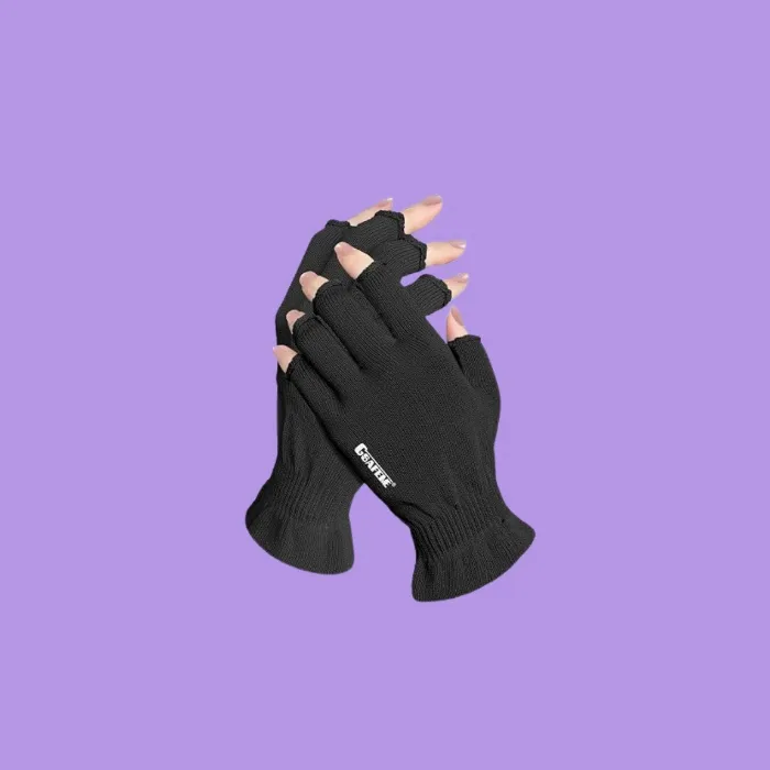 GSAFEME Cotton Gloves Eczema - Fingerless Touchscreen Moisturizing Gloves for Dry Hand Sleeping - Cotton Gloves for Men and Women, Black L/XL 1 Pair - Black - Large/X-Large (Pack of 1)