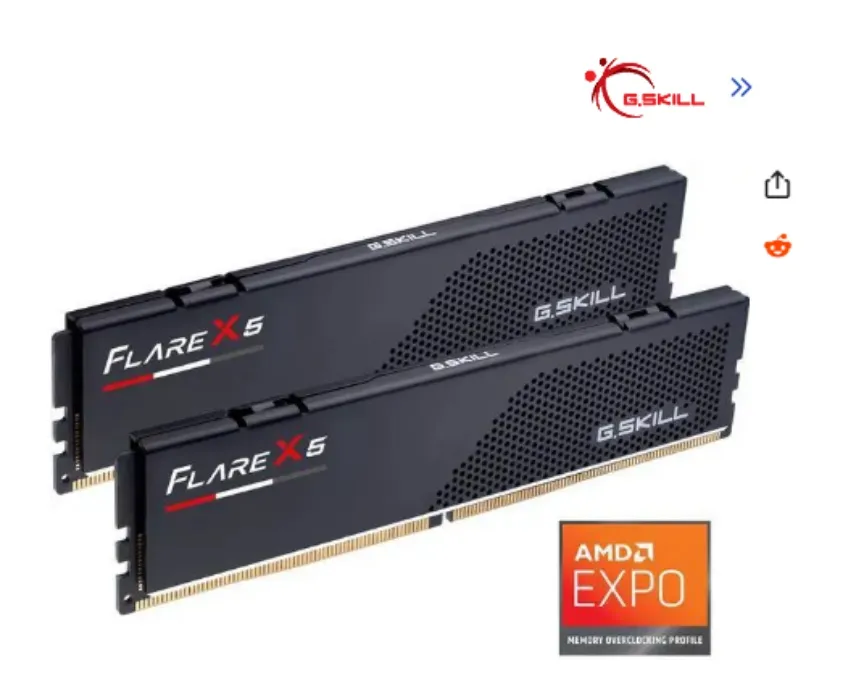 G.SKILL Flare X5 Series AMD EXPO 32GB (2 x 16GB) 288-Pin PC RAM DDR5 6000 