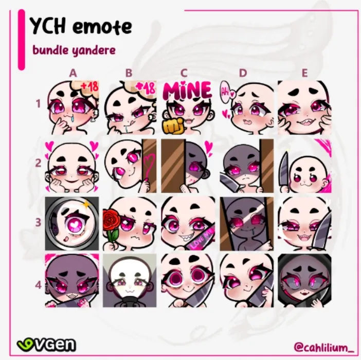 Emote YCH Pack 10 (Yandere) 