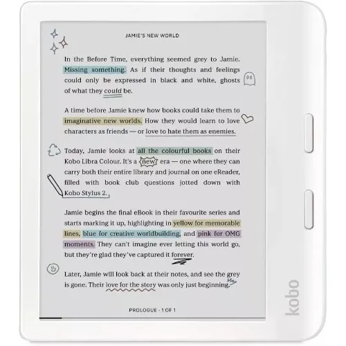 Rakuten Kobo Libra Colour 7-Inch Colour Display eReader | Touchscreen/ IPX8 Waterproof/ USB-C/ Wi-Fi