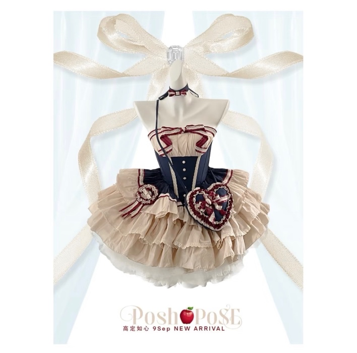 "Snow White" Cotton Tiered Princess Dress