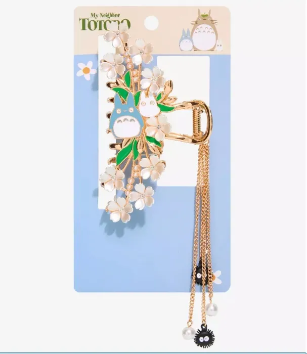 My Neighbor Totoro Floral Claw Clip with Charms