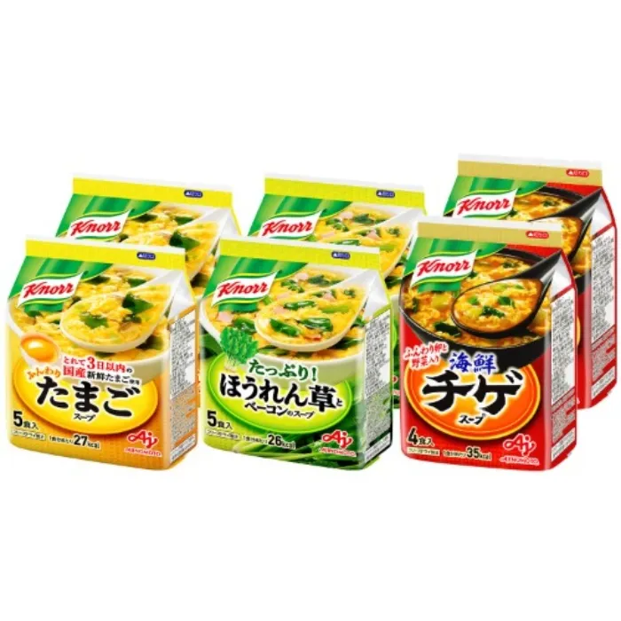 Amazon.co.jp: Knorr Freeze Dried Soup, 3 Types, 28 Servings, Assorted, Eggs, Spinach, Bacon, Seafood, Jige, Vegetable Soup, Korean Soup : Food, Beverages & Alcohol