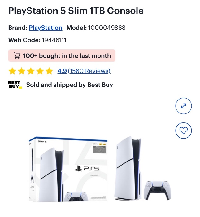 PlayStation 5 1TB Disc Edition Console