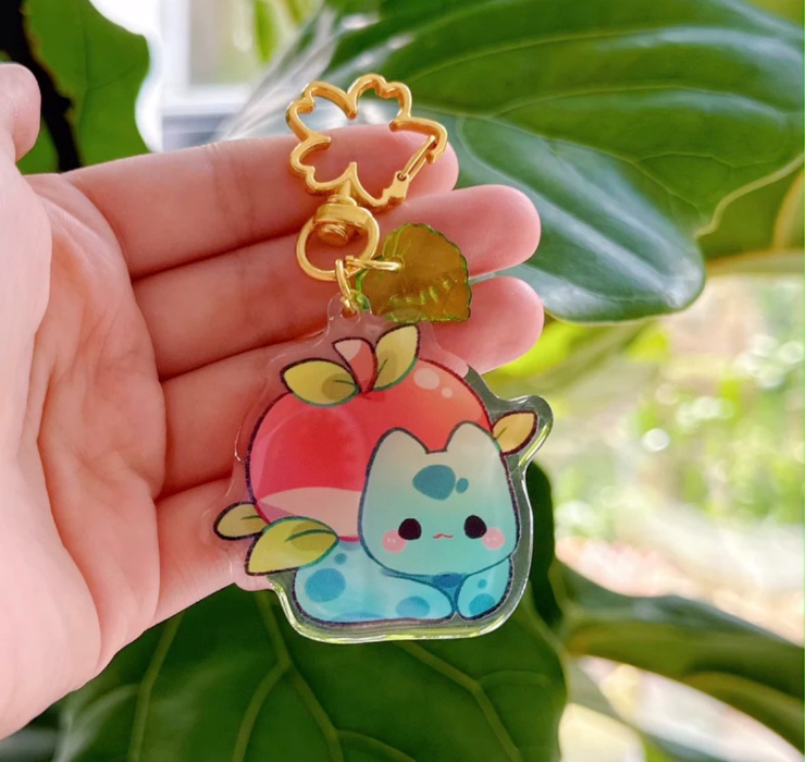 🍎 Apple Bulbasaur Acrylic 2” Keychain