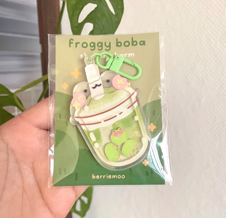 🧋 Froggy Boba Shaker Keychain