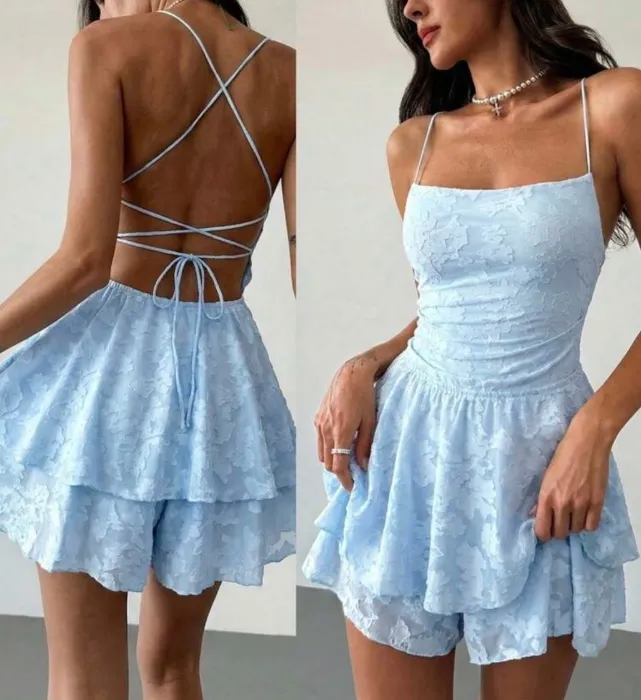🐬 Floral String Back Mini Dress - S
