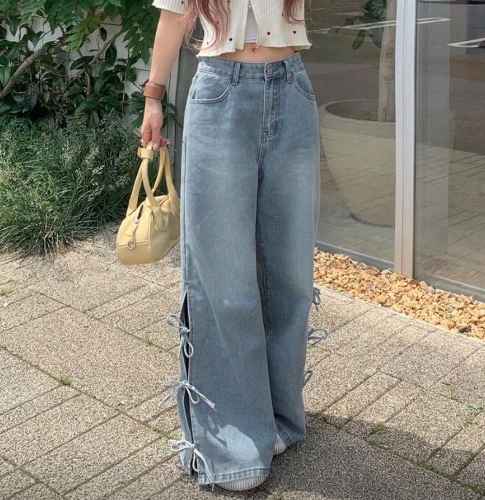 ☁️ High Waisted Bowknot Jeans - 0(S)