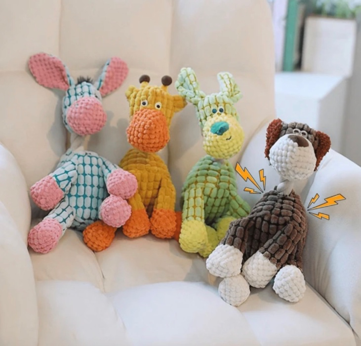 🐾 Squeaky Critters Dog Toy Set - 4PCS