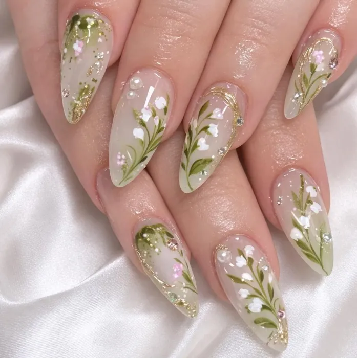 🪻 Lily of the Valley Press on Nails Set
