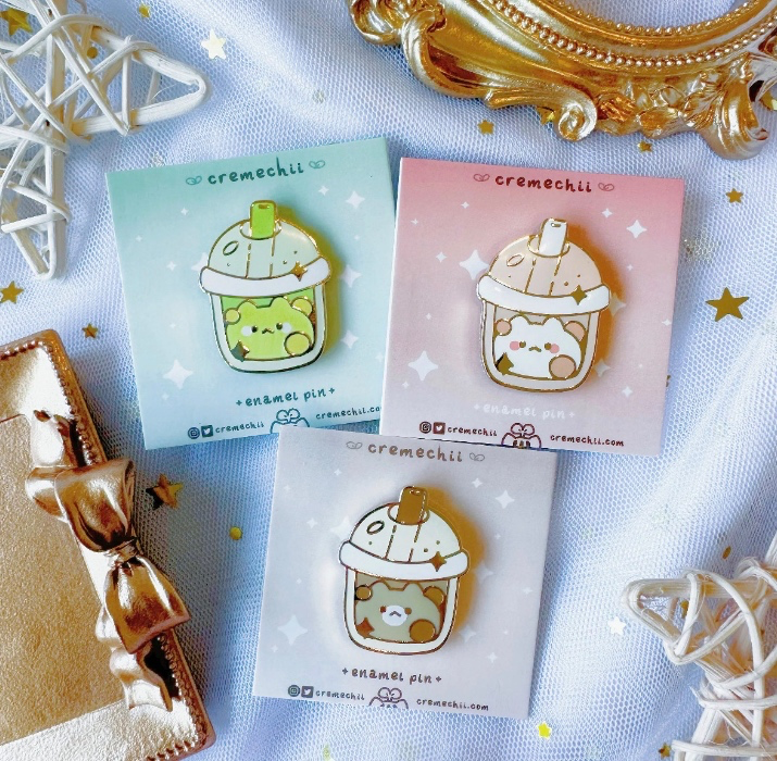 🧋 Boba Kitties Enamel Pin Set