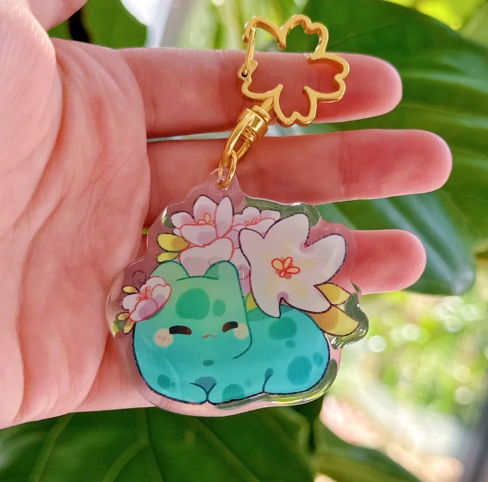 🪷 Lily Bulbasaur Acrylic 2” Keychain