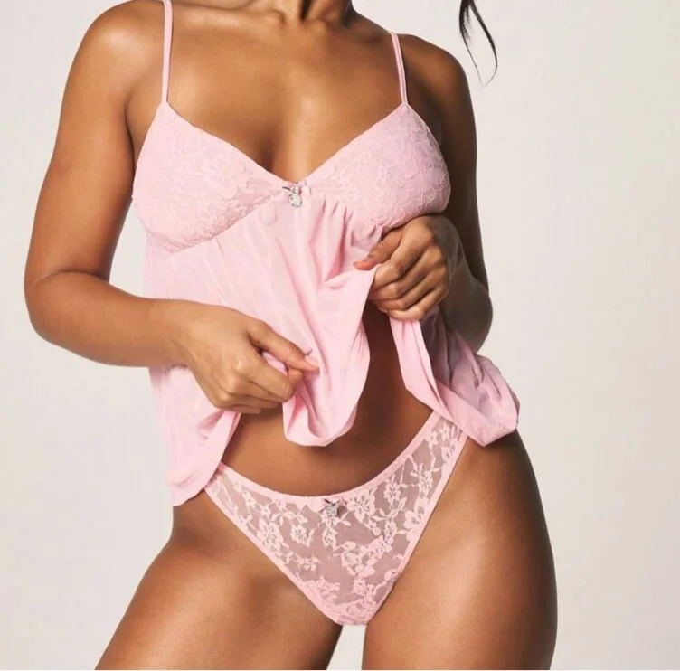 Pink Playboy Mesh Set