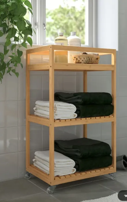 RÅGRUND Trolley - bamboo 42x33x76 cm