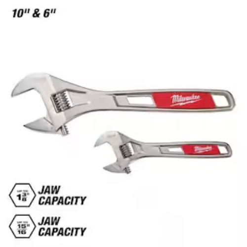 6 in. and 10 in. 2-Piece Adjustable Wrench Set