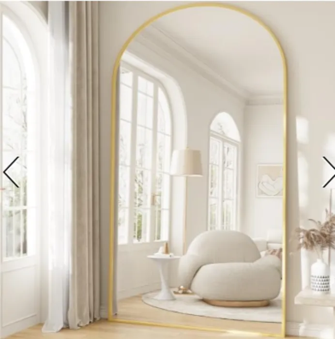 Amazon.com: WISSMIELS Oversized Full Length Mirror, 41"x81" Arched Floor Mirror Large Full Length with Stand, Room Decor Big Full Body Mirror with HD Tempered Glass Aluminum Frame for Bedroom Living Room, Gold : Home & Kitchen