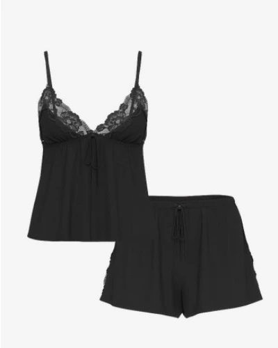Modal Soft Lace-Trim Flyaway Cami Set